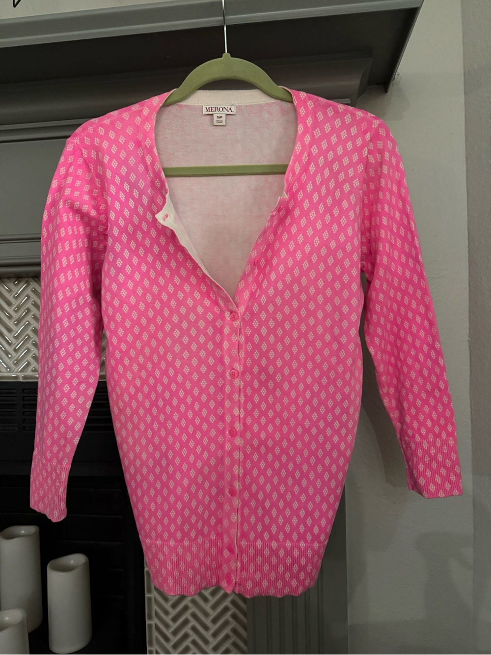 Merona Pink Diamond Print Cardigan
